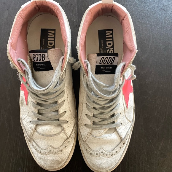 Authentic LIKE NEW Golden Goose White & Pink Mid Star Sneakers Size 39 / US 9 - Picture 11 of 12